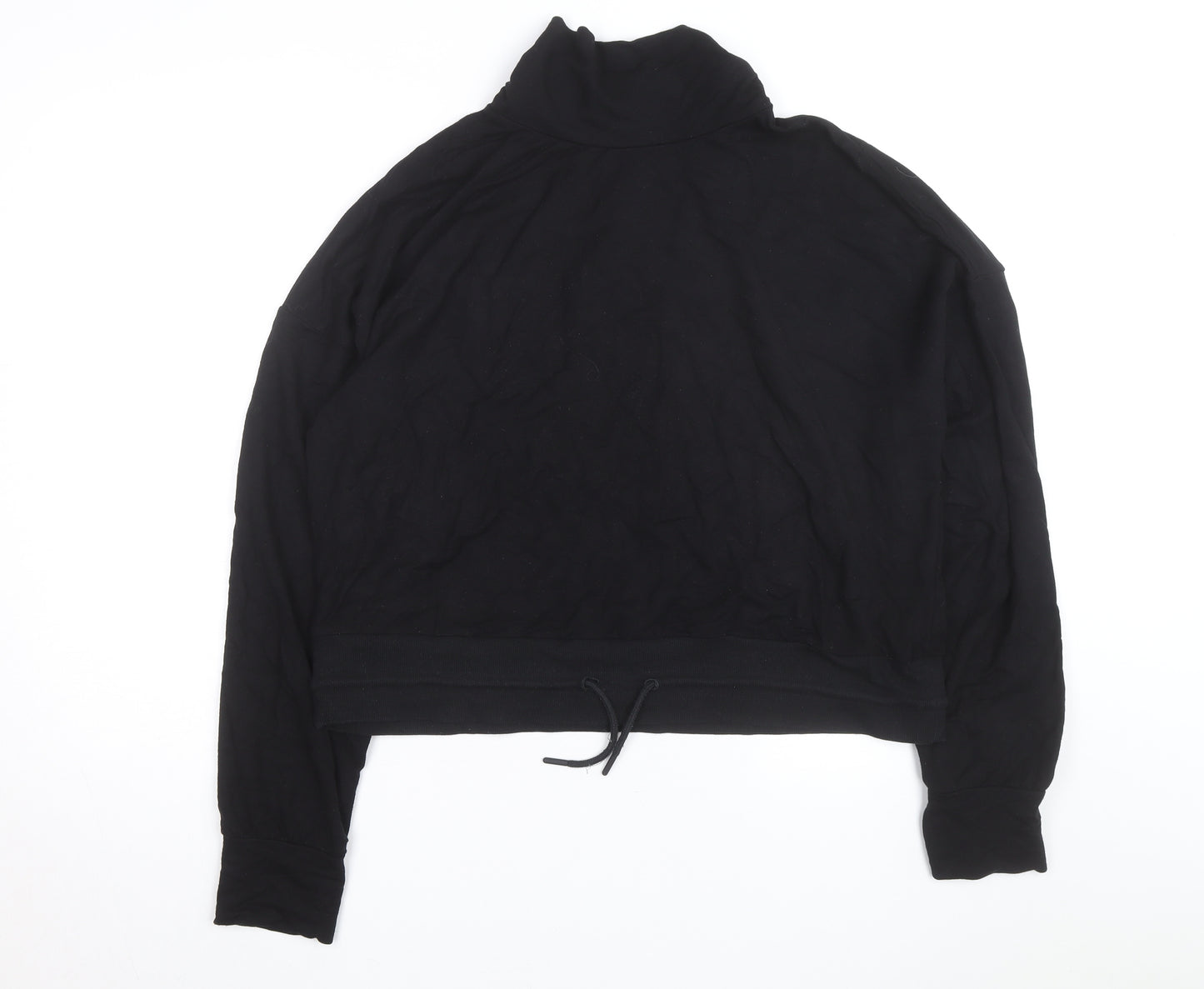 Marks and Spencer Goodmove Women's Black Size 16 High Neck Drawstring Sweatshirt