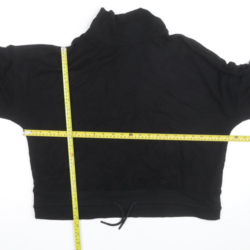 Marks and Spencer Goodmove Women's Black Size 16 High Neck Drawstring Sweatshirt
