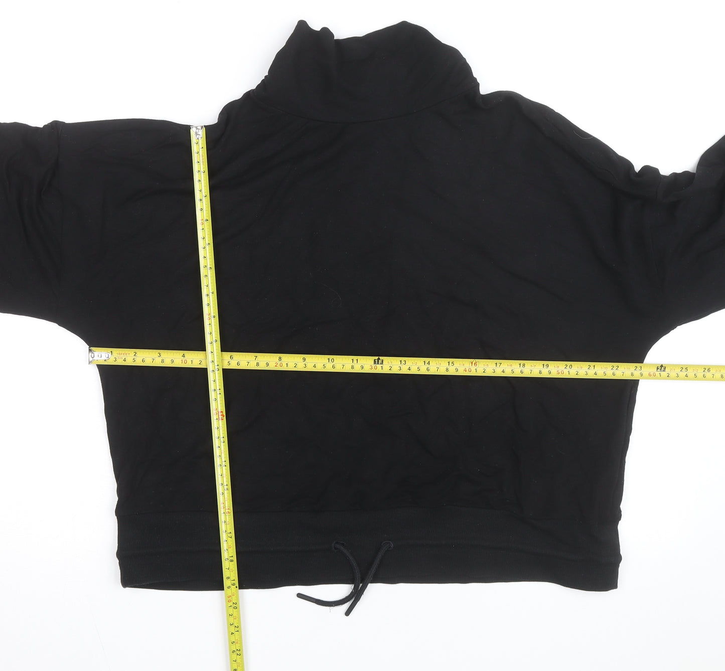 Marks and Spencer Goodmove Women's Black Size 16 High Neck Drawstring Sweatshirt