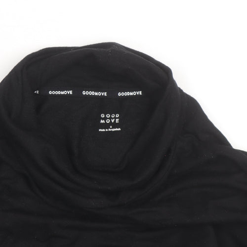 Marks and Spencer Goodmove Women's Black Size 16 High Neck Drawstring Sweatshirt