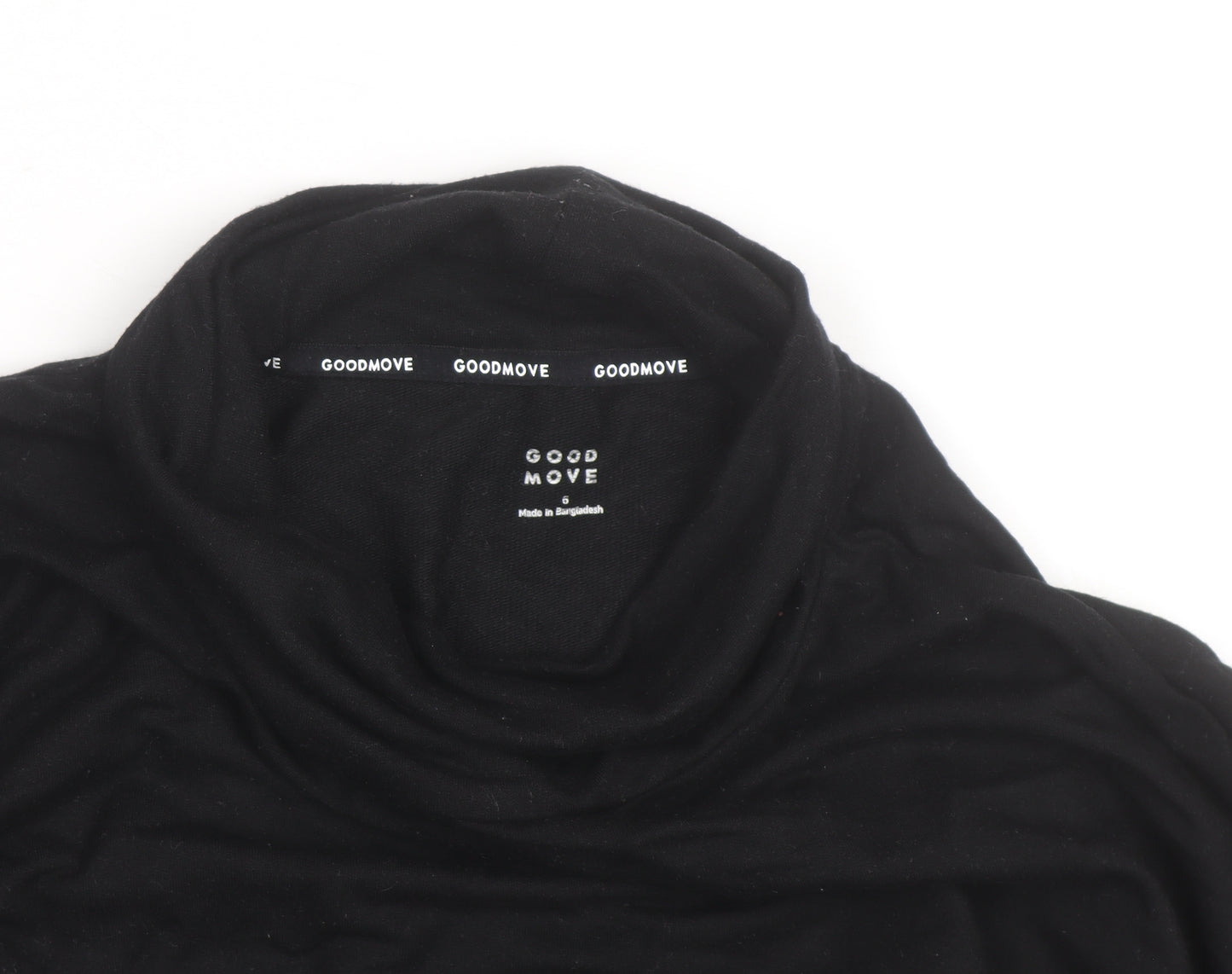 Marks and Spencer Goodmove Women's Black Size 16 High Neck Drawstring Sweatshirt