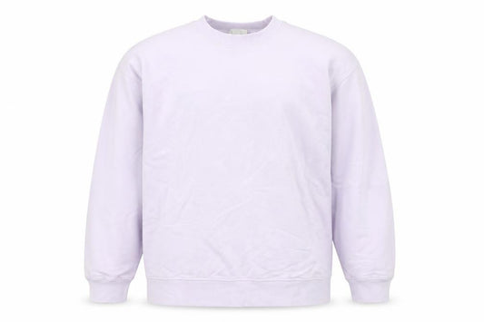 Front view of COS Men's Purple Cotton Crew Neck Pullover Sweatshirt, size M