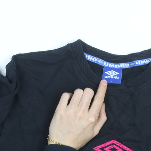 Umbro Men's Black Crew Neck Pullover Sweatshirt Size L