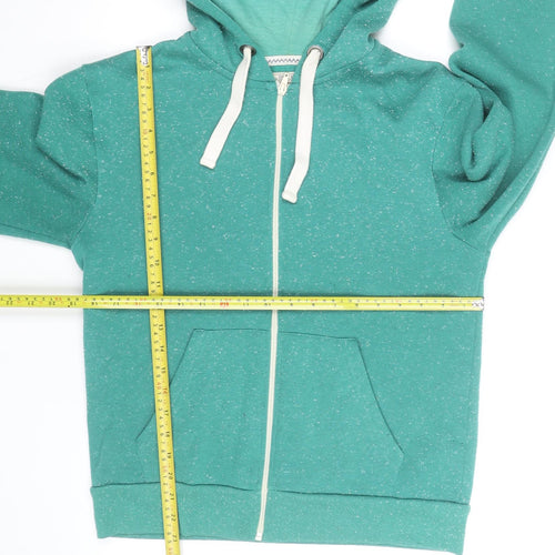 Benetton Men's Green Full Zip Hoodie Small Regular Fit Fleece