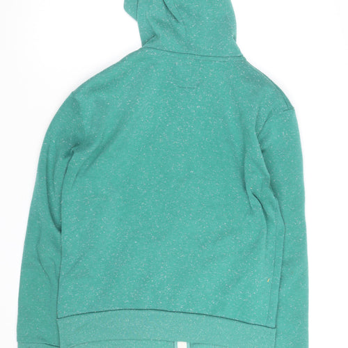 Benetton Men's Green Full Zip Hoodie Small Regular Fit Fleece