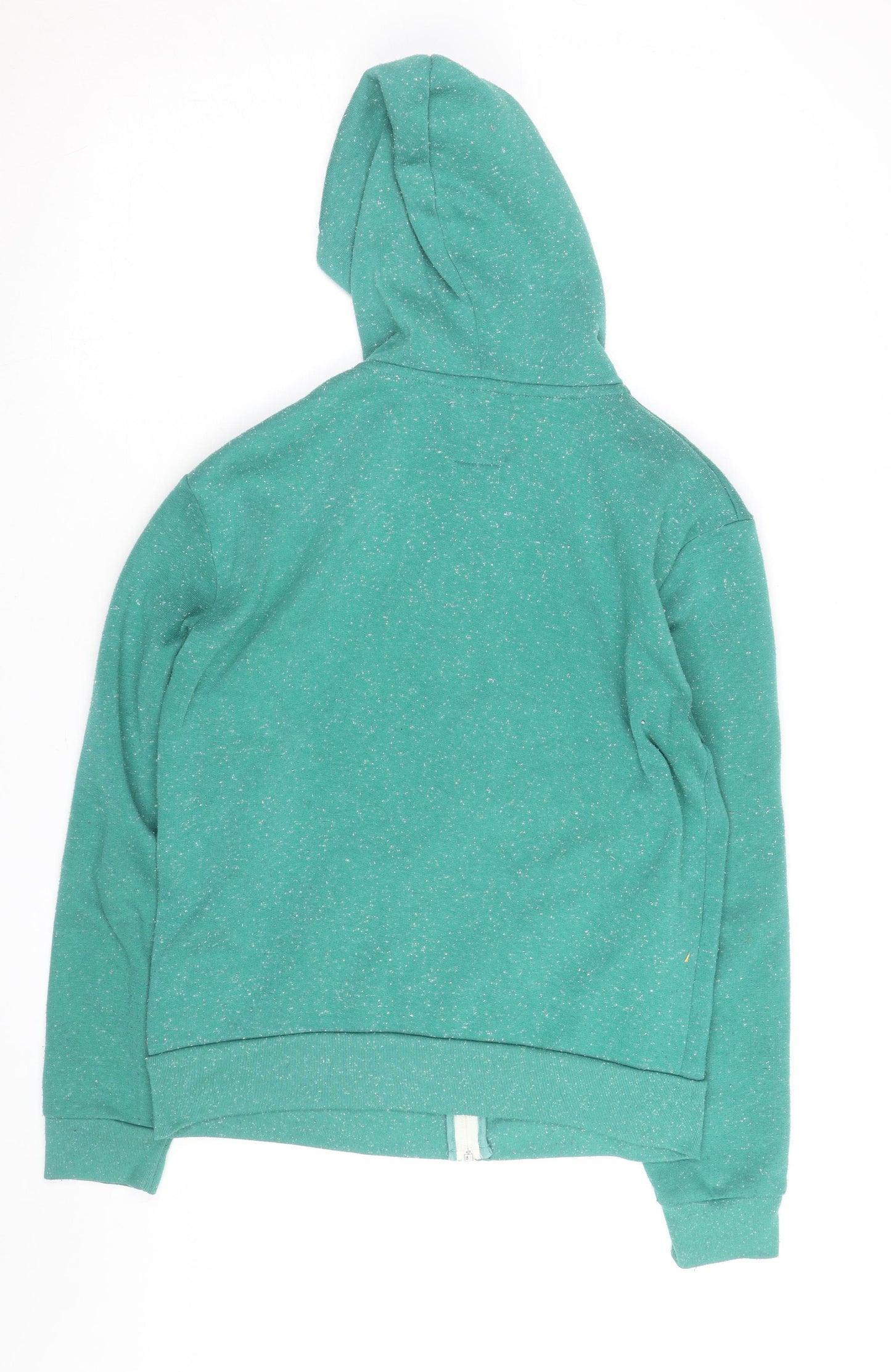 Benetton Men's Green Full Zip Hoodie Small Regular Fit Fleece