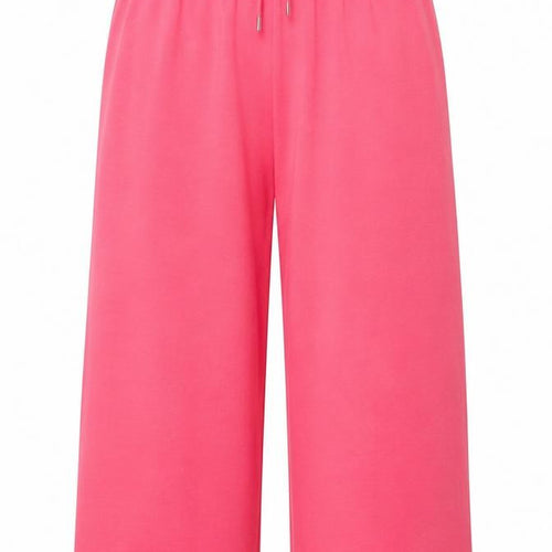 Dunnes Women's Pink Cropped Wide-Leg Viscose Trousers Size M