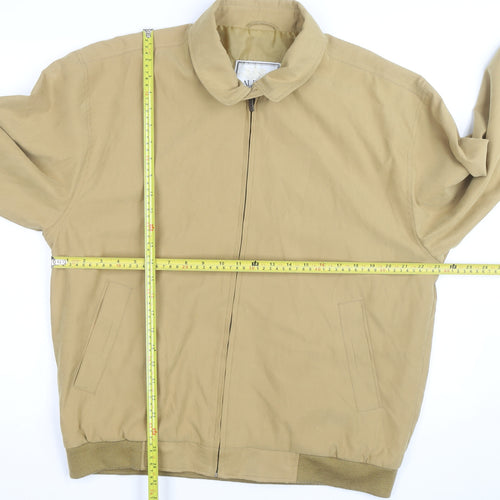 Aldon Men's Beige Bomber Jacket M Collared Full Zip Casual Outerwear