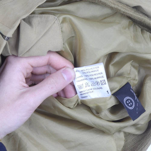 Aldon Men's Beige Bomber Jacket M Collared Full Zip Casual Outerwear