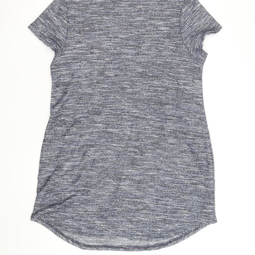 New Look Women’s Grey Knit Short Sleeve Zip Pocket T-Shirt Dress Size 16