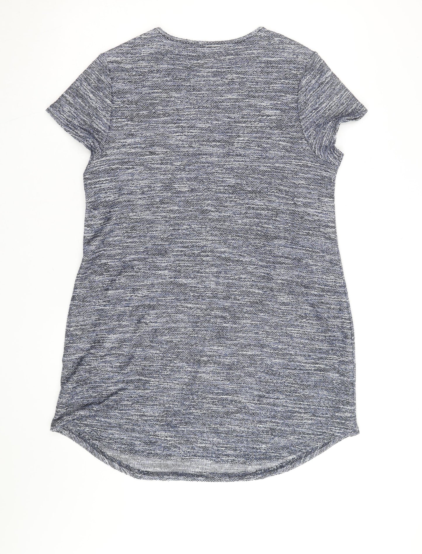 New Look Women’s Grey Knit Short Sleeve Zip Pocket T-Shirt Dress Size 16