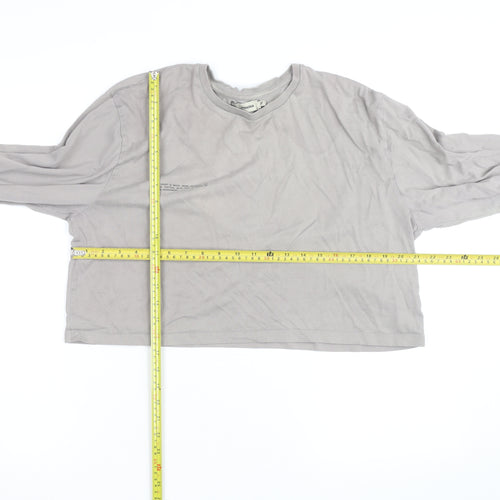 Pangaia Womens Grey Cropped Long Sleeve Organic Cotton T-Shirt XL