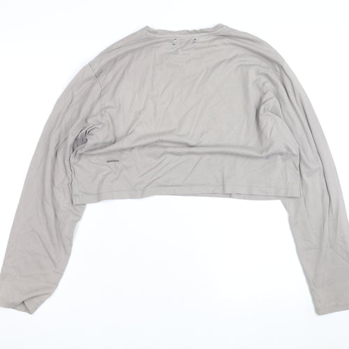 Pangaia Womens Grey Cropped Long Sleeve Organic Cotton T-Shirt XL
