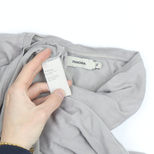 Pangaia Womens Grey Cropped Long Sleeve Organic Cotton T-Shirt XL