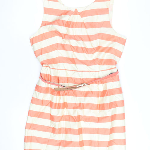 Oasis Women’s Multicoloured Size 16 Sleeveless Striped Shift Dress