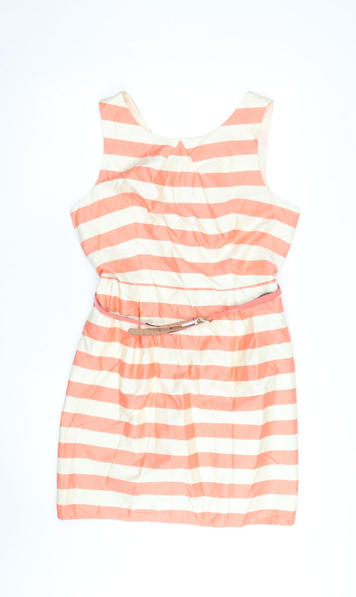 Oasis Women’s Multicoloured Size 16 Sleeveless Striped Shift Dress