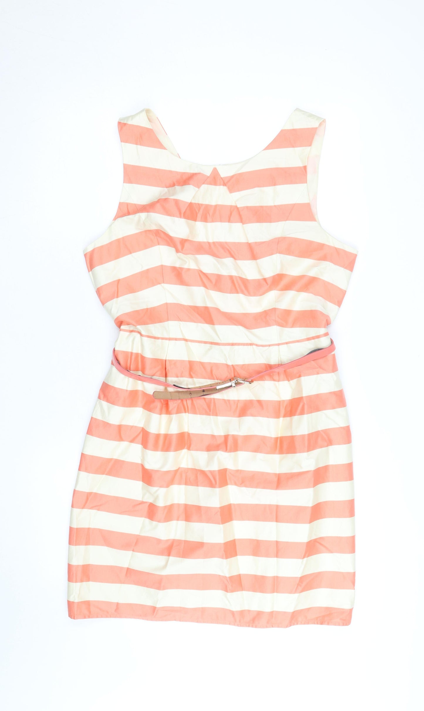 Oasis Women’s Multicoloured Size 16 Sleeveless Striped Shift Dress