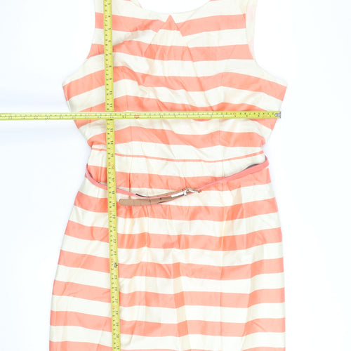 Oasis Women’s Multicoloured Size 16 Sleeveless Striped Shift Dress