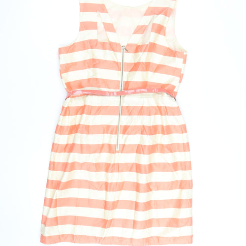 Oasis Women’s Multicoloured Size 16 Sleeveless Striped Shift Dress