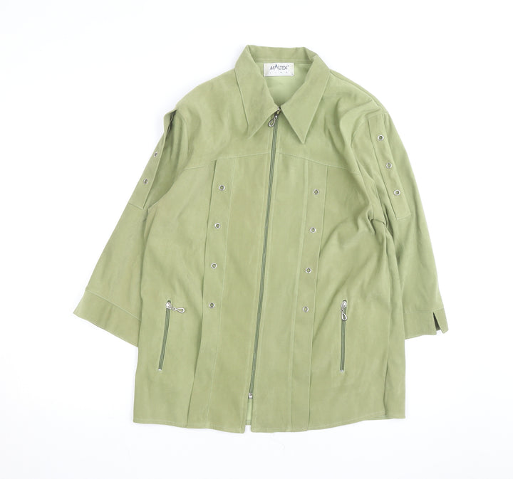 Mattex Line Women’s Green L Full Zip Mid-Length Casual Jacket