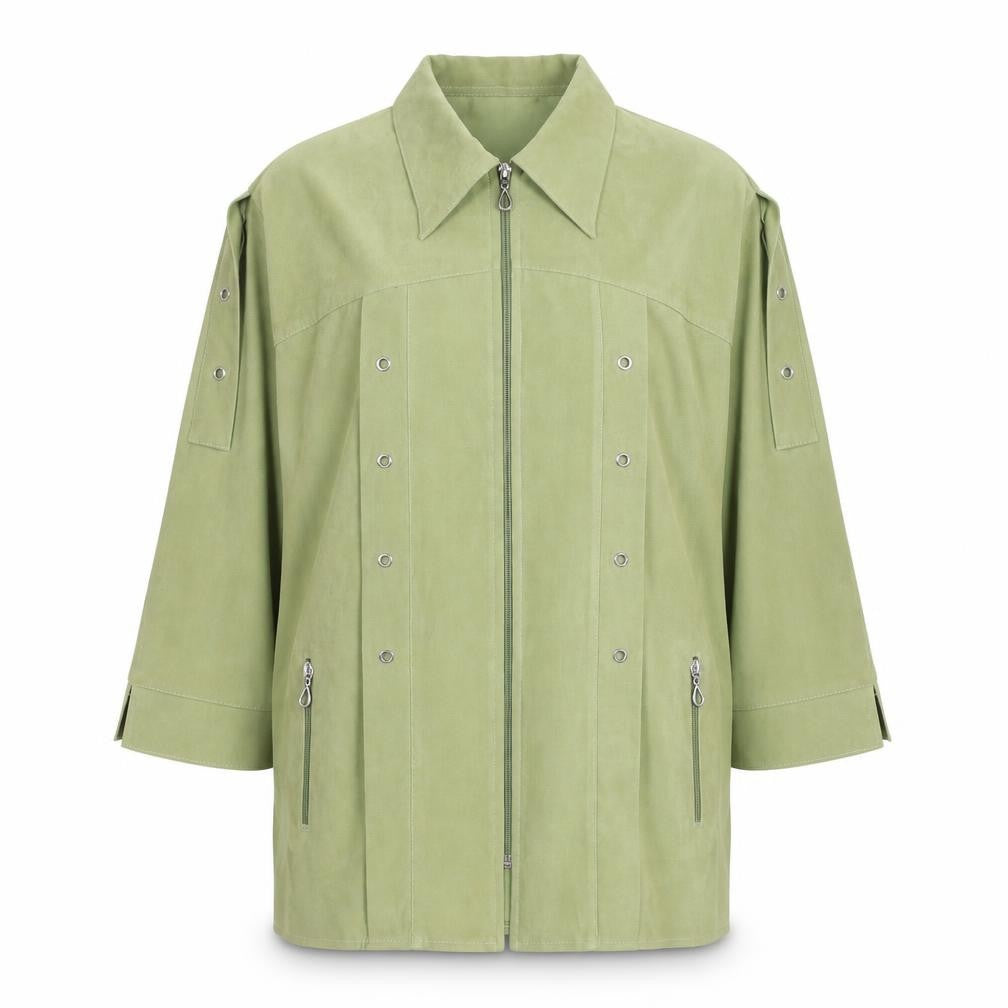 Mattex Line Women’s Green L Full Zip Mid-Length Casual Jacket