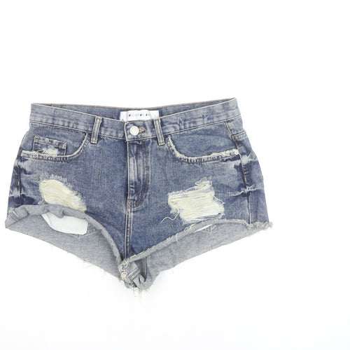 Light Before Dark Womens Blue Denim Hot Pants Shorts Size M