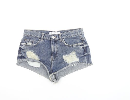 Light Before Dark Womens Blue Denim Hot Pants Shorts Size M