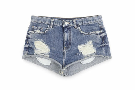 Light Before Dark Womens Blue Denim Hot Pants Shorts Size M