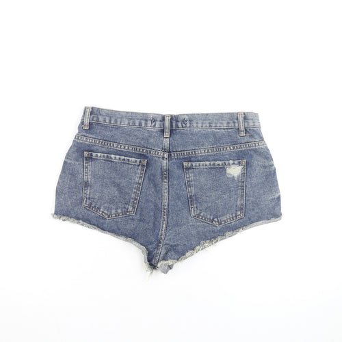 Light Before Dark Womens Blue Denim Hot Pants Shorts Size M
