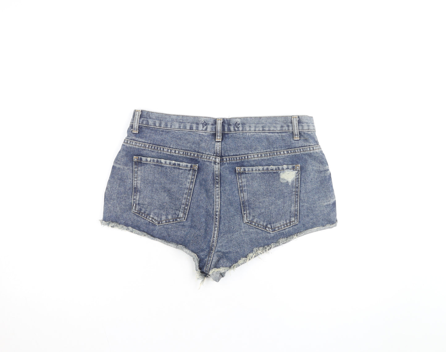 Light Before Dark Womens Blue Denim Hot Pants Shorts Size M