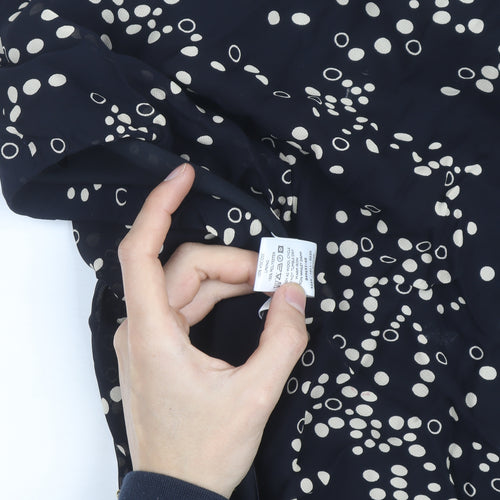 J Taylor Women's Black Polka Dot Midi Trumpet Skirt Size 14