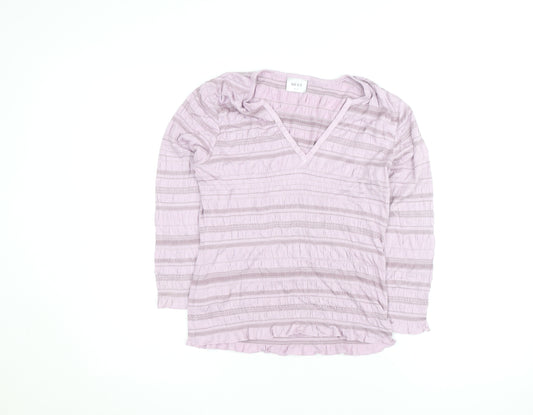 Next Women’s Pink Striped V-Neck Long Sleeve Knit Blouse Size 12