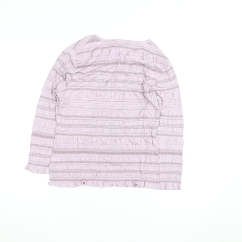 Next Women’s Pink Striped V-Neck Long Sleeve Knit Blouse Size 12