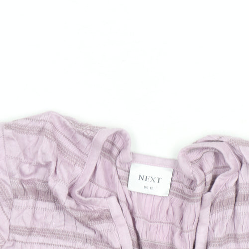Next Women’s Pink Striped V-Neck Long Sleeve Knit Blouse Size 12