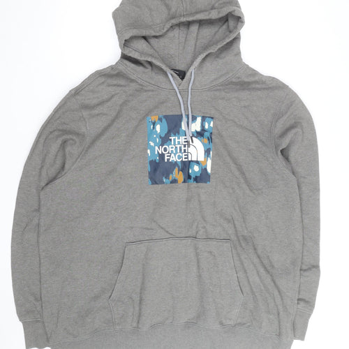 The North Face Men's Grey XL Pullover Hoodie with Logo Print