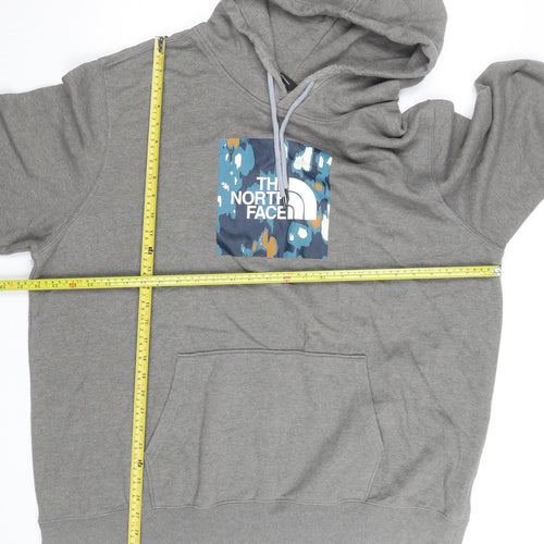 The North Face Men's Grey XL Pullover Hoodie with Logo Print