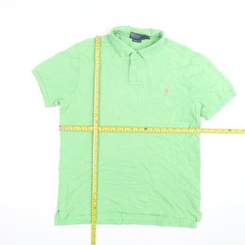 Ralph Lauren Men’s Green Slim Fit Polo Shirt L Cotton Embroidered Logo
