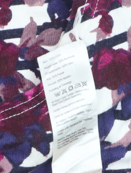 Joules Womens Multicoloured Floral Striped Long Sleeve Cotton T-Shirt Size 12