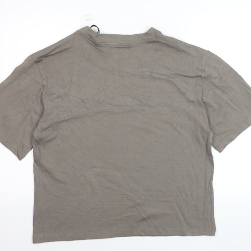 SAINTABLETT Women's Beige Short Sleeve Cotton T-Shirt M