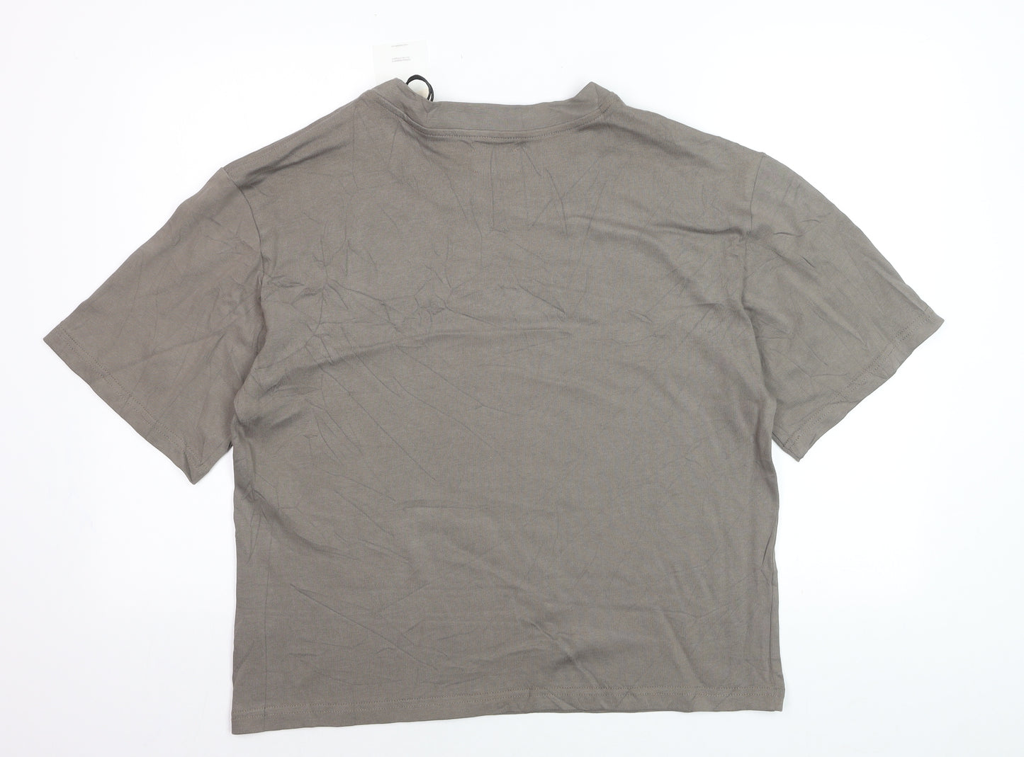 SAINTABLETT Women's Beige Short Sleeve Cotton T-Shirt M