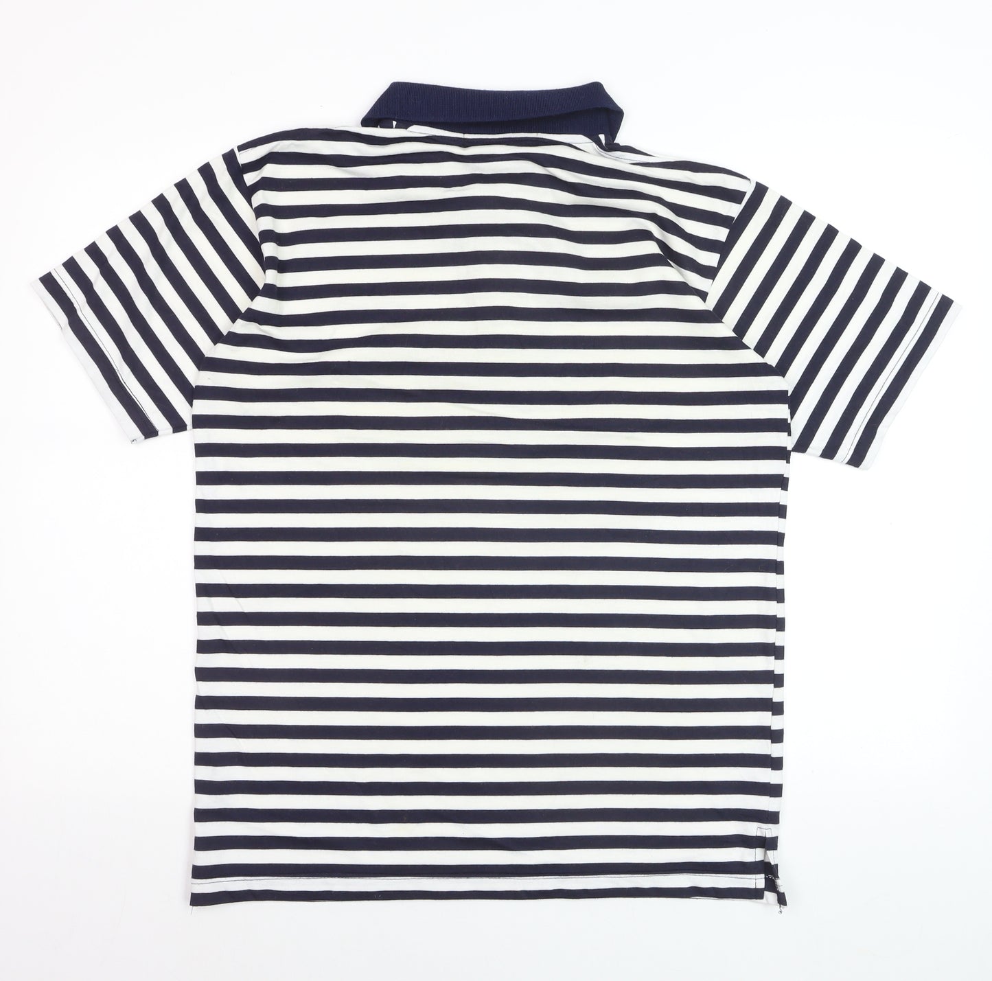 Polo Sport Men's Blue Striped Cotton Short Sleeve Polo Shirt M