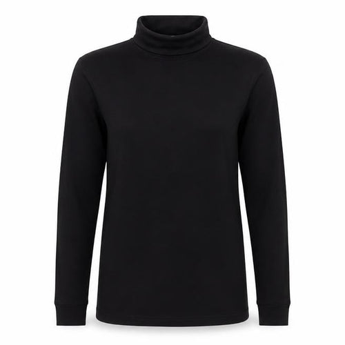 Cotton Traders Women’s Black Roll Neck Long Sleeve Cotton Jumper M