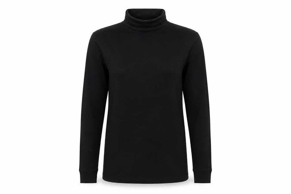 Cotton Traders Women’s Black Roll Neck Long Sleeve Cotton Jumper M