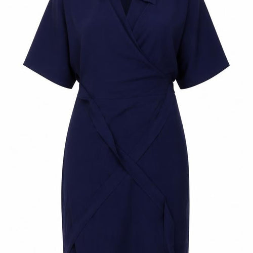Izabel London Women's Blue Size 8 Wrap Knee Length Dress
