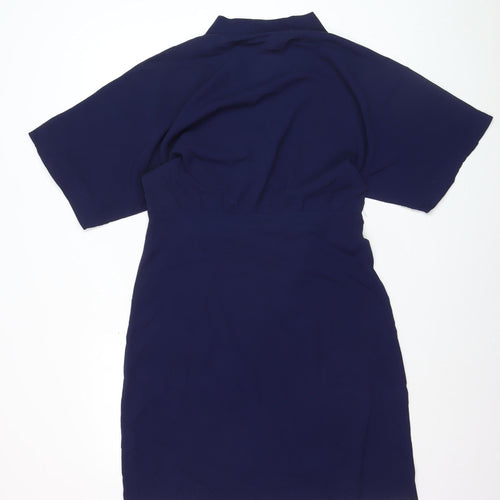 Izabel London Women's Blue Size 8 Wrap Knee Length Dress