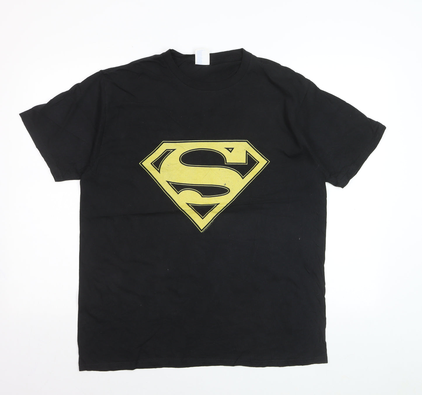 Purt Company Mens Black Superman Logo Graphic Cotton T-Shirt L