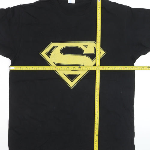 Purt Company Mens Black Superman Logo Graphic Cotton T-Shirt L