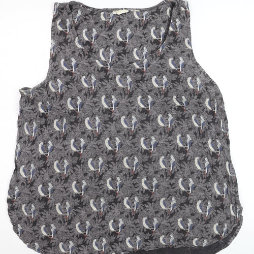 Fat Face Women's Grey Parrot Print Sleeveless Camisole Top UK 18