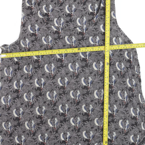 Fat Face Women's Grey Parrot Print Sleeveless Camisole Top UK 18