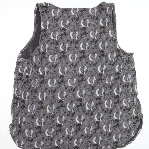 Fat Face Women's Grey Parrot Print Sleeveless Camisole Top UK 18